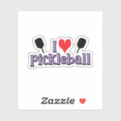 I Liebe Pickleball Lila Text Pickleball Paddle Aufkleber (Blatt)