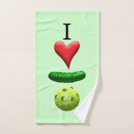 I Liebe Pickleball-Logo - grünes Sweattuch Handtuch