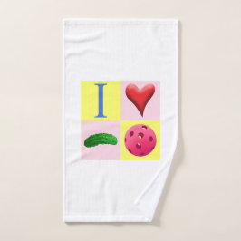 I Liebe Pickleball Logo mit Rosa-Schweiss-Tuch Handtuch
