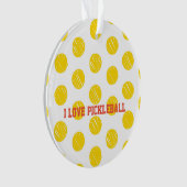 I LIEBE PICKLEBALL Moderner Gelbsportspass Ornament (Vorderseite)