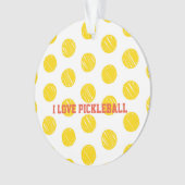 I LIEBE PICKLEBALL Moderner Gelbsportspass Ornament (Vorderseite)