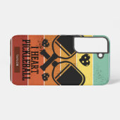 I Liebe Pickleball | Name des Retro-Streifen Samsung Galaxy Hülle (Rückseite (Horizontal))