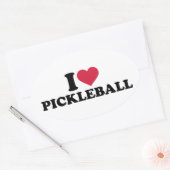 I Liebe Pickleball Ovaler Aufkleber (Umschlag)