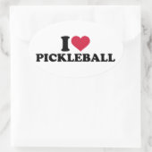 I Liebe Pickleball Ovaler Aufkleber (Tasche)