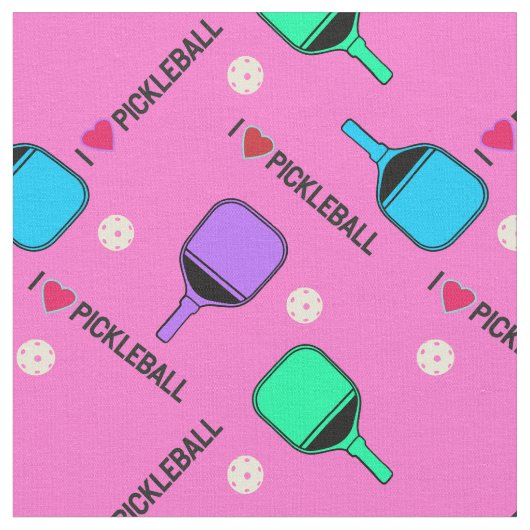 I Liebe pickleball pastel pink Stoff (Nahaufnahme)