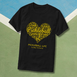 I Liebe Pickleball Personalisiert Name Word Art He T-Shirt