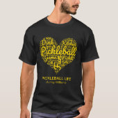 I Liebe Pickleball Personalisiert Name Word Art He T-Shirt (Vorderseite)