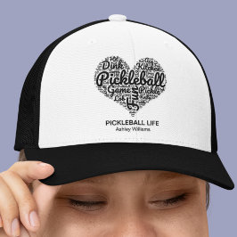 I Liebe Pickleball Personalisiert Name Word Art He Truckerkappe