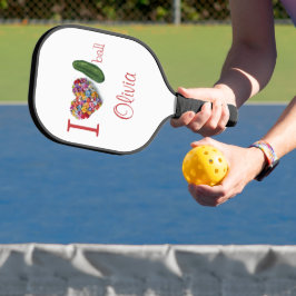 I Liebe Pickleball Personalisiert Schläger