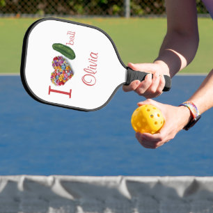 I Liebe Pickleball Personalisiert Schläger
