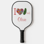I Liebe Pickleball Personalisiert Schläger (Vorderseite)