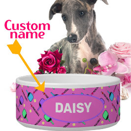 I Liebe Pickleball pink mit dem Namen Pet Napf