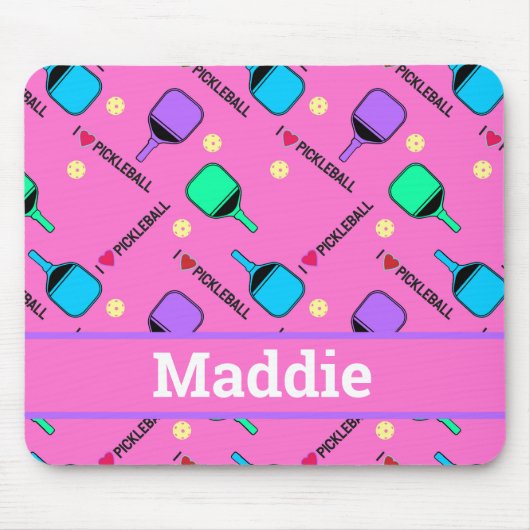 I Liebe Pickleball pink Mousepad (Vorne)