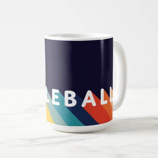 I Liebe Pickleball Rainbow Retro Kaffeetasse (VorderseiteRechts)