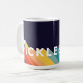 I Liebe Pickleball Rainbow Retro Kaffeetasse (Vorderseite Links)