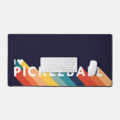 I Liebe Pickleball Rainbow Retro Schreibtischunterlage (Tastatur & Maus)