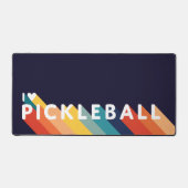 I Liebe Pickleball Rainbow Retro Schreibtischunterlage (Vorderseite)