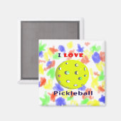 i Liebe pickleball red text pickleball graphic.pnn Magnet (Vorderseite/Rückseite)