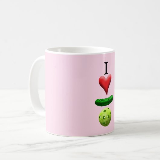I Liebe Pickleball - Rosa Kaffeetasse (Vorderseite Links)