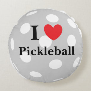 "I Liebe Pickleball" Rundkissen Rundes Kissen