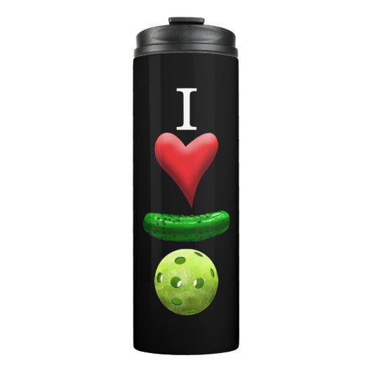 I Liebe Pickleball - Schwarz - Thermosbecher (Vorderseite)