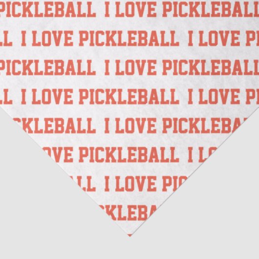 I LIEBE PICKLEBALL Sportart Typografie Orange Fun Seidenpapier (Ausschnitt)
