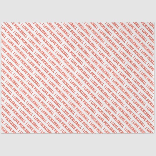 I LIEBE PICKLEBALL Sportart Typografie Orange Fun Seidenpapier (Vorderseite)