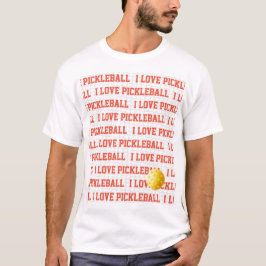 I LIEBE PICKLEBALL Sportgelbes Orangenballnetz T-Shirt