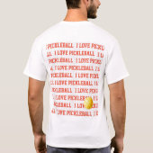 I LIEBE PICKLEBALL Sportgelbes Orangenballnetz T-Shirt (Rückseite)