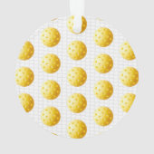 I LIEBE PICKLEBALL Sportspass Gelber Ball Netztext Ornament (Rückseite)