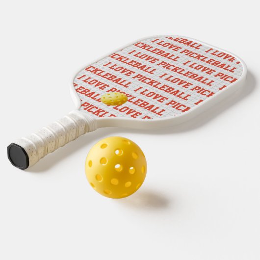 I LIEBE PICKLEBALL Sportspass Gelber Ball Netztext Schläger (Ablage2  )