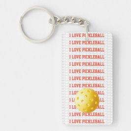 I LIEBE PICKLEBALL Text Sports Game Ball Net Fun K Schlüsselanhänger