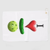 I Liebe Pickleball Weißes Sweattuch Golfhandtuch (Horizontal)