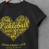 I Liebe Pickleball Word Art Typografy Custom Text T-Shirt