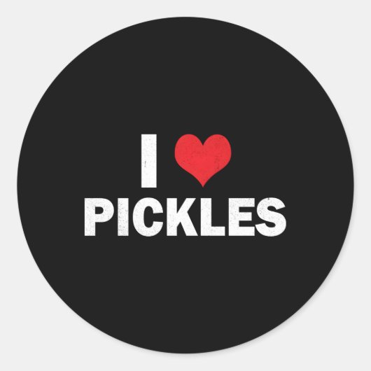 I Liebe Pickles Pickle I He Pickles Runder Aufkleber (Vorderseite)