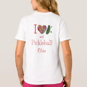 I Liebe Pickles & Pickleball Personalisiert T-Shirt (Rückseite)
