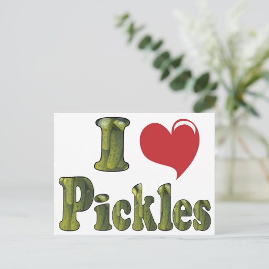 I Liebe Pickles Postkarte (Stehend Vorderseite)