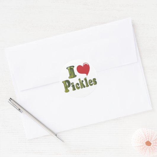 I Liebe Pickles Runder Aufkleber (Umschlag)