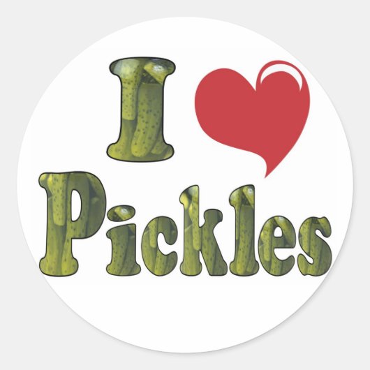 I Liebe Pickles Runder Aufkleber (Vorderseite)