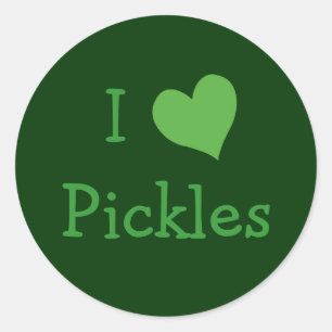 I Liebe Pickles Runder Aufkleber