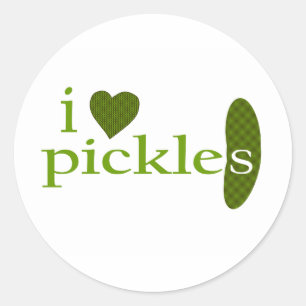 I Liebe Pickles Runder Aufkleber