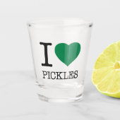 I LIEBE PICKLES SCHNAPSGLAS (Vorderseite)