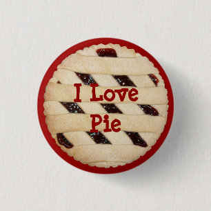 "I Liebe Pie" Lattice-Top-Raspbeerkuchen/Tart-Tast Button