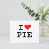 I Liebe Pie (schwarze Schrift) Postkarte (Stehend Vorderseite)