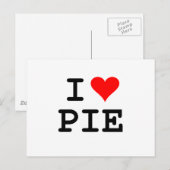 I Liebe Pie (schwarze Schrift) Postkarte (Vorne/Hinten)