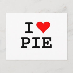 I Liebe Pie (schwarze Schrift) Postkarte