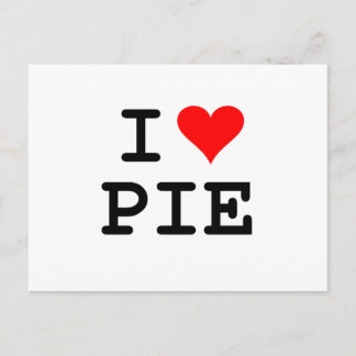 I Liebe Pie (schwarze Schrift) Postkarte
