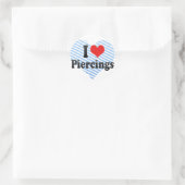 I Liebe Piercings Runder Aufkleber (Tasche)