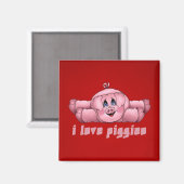 I Liebe Piggies Magnet (Vorderseite/Rückseite)