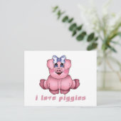 I Liebe Piggies Postkarte (Stehend Vorderseite)